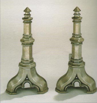 Pair of Gothic style andirons