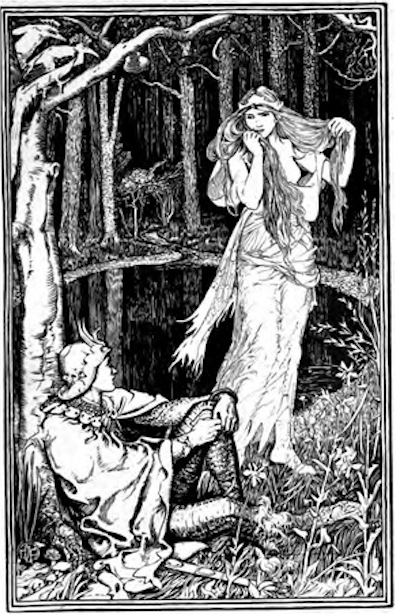 The Witch Maiden Sees the Young Man under a Tree