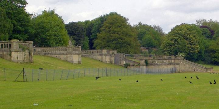 Lower terrace, viewed from below, from the south side