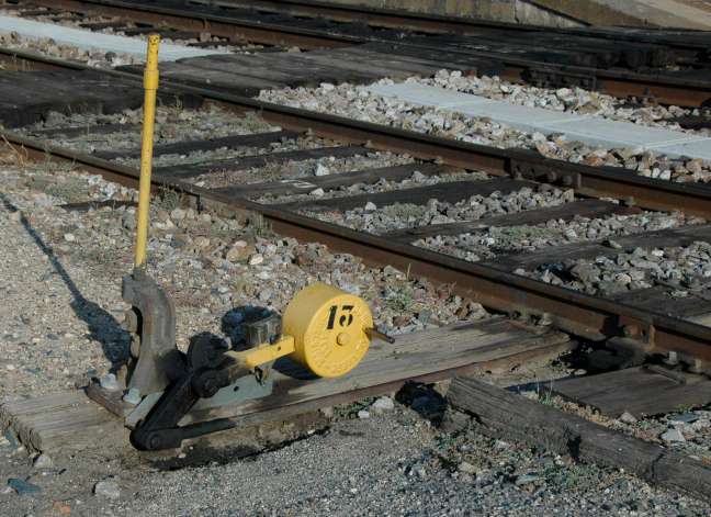 Manual track switch, the Station at Pocinho, along the Douro River, Portugal