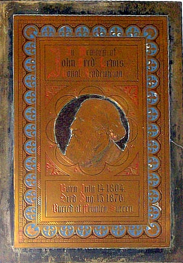 Memorial to John Frederick Lewis