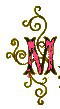 Decorated initial m