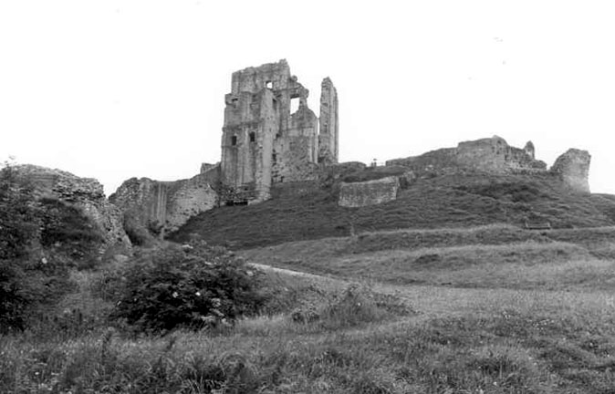 Corfe Castle, between Wareham and Swanage.