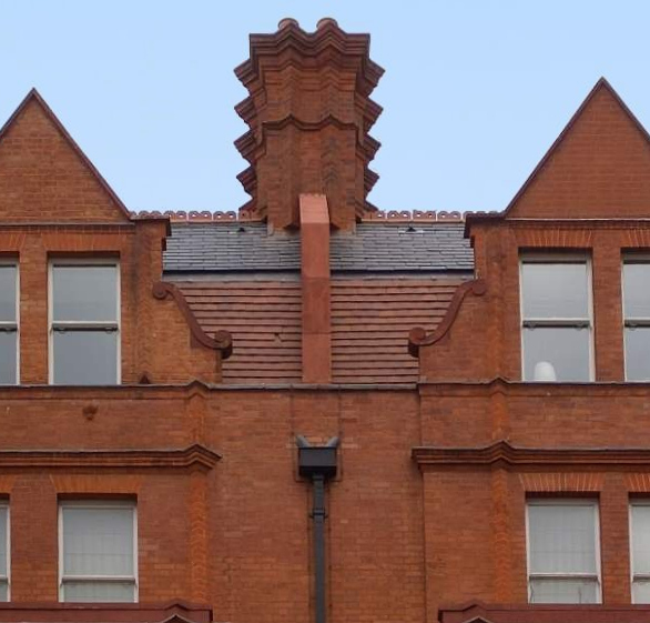 Rooflines, Chimney, and gables, Pont Street, Knightsbridge, London