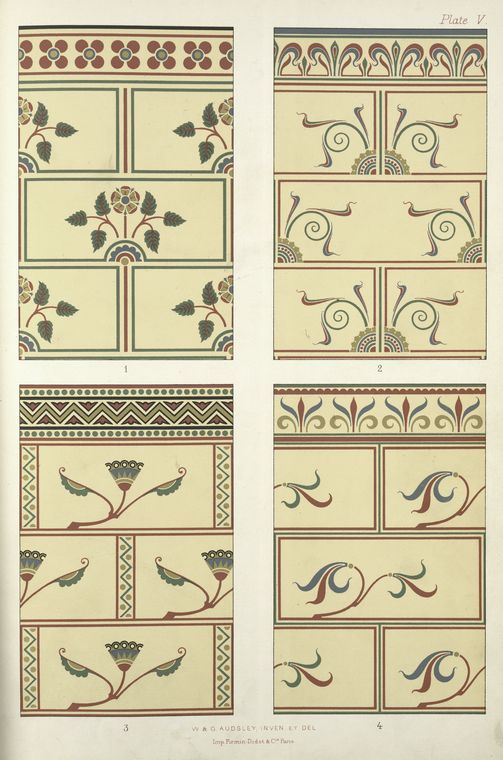 Elaborate patterns for the lower portions of walls